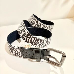 Roxy Black & White Logo Print Belt Size M - 43" Long